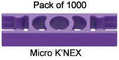 Paket mit 1000 MICRO-K'NEX-2-Weg-Verbindungsstck gerade purpur