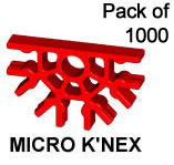 Paket mit 1000 MICRO-K'NEX-5-Weg-Verbindungsstck rot
