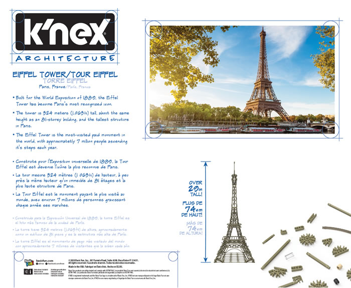 Box reverse image for K'NEX Architecture - Eiffel Tower