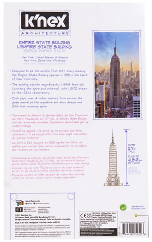 Box reverse image for K'NEX Architecture - Empire State Building