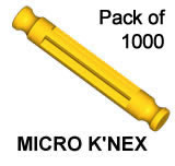 Pack 1000 MICRO K'NEX Rod 25mm Yellow