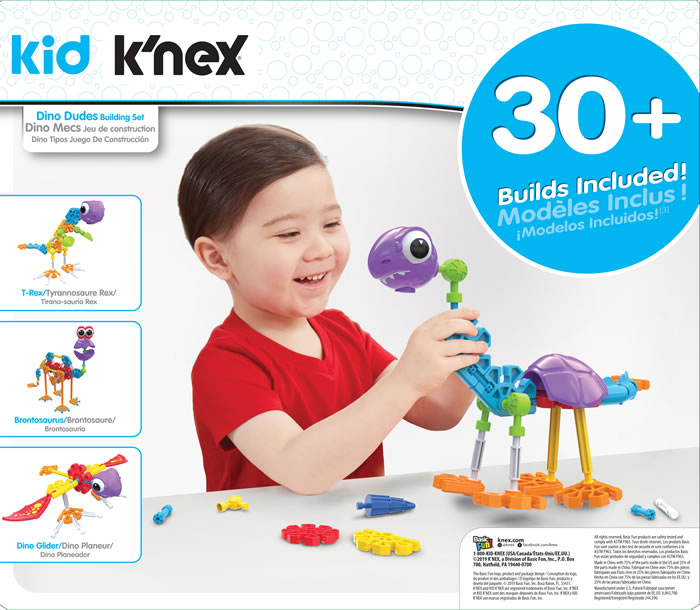 Box reverse image for Kid K'NEX Dino Dudes Building Set