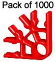 Pack 1000 K'NEX Connector 3-way Red