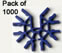 Pack 1000 K'NEX Connector 7-way 3D Blue